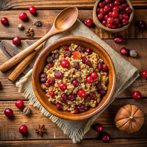 سلطة الحبوب الكاملة مع التوت البري والجوز